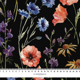 WIESENBLUMEN / schwarz - Krepp