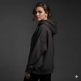 SCHWARZ MIT LUREX-FADEN - Baumwolle Wintersweat angeraut mit Elastan 250g