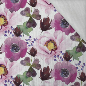 BLUMEN UND KLEEBLÄTTER (AUF DER WIESE) - Baumwoll Musselin