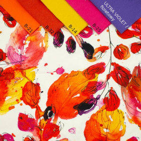 GEMALTE BLUMEN - Viskose-Jersey WE210