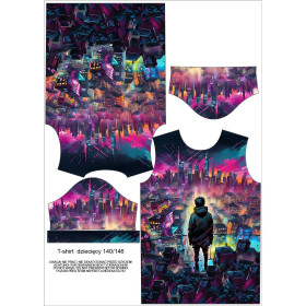 KINDER T-SHIRT - NEON GALAXY ms.6 - Nähset (140/146)