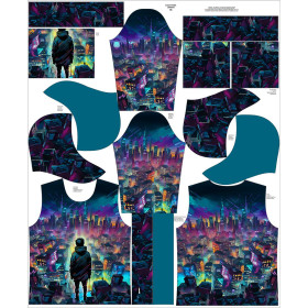 HYDROPHOBER HOODIE UNISEX - NEON GALAXY ms.6 - Nähset