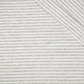 STREIFEN MELANGE / WEIß 0,5cm x 0,5cm - Viskose Jersey