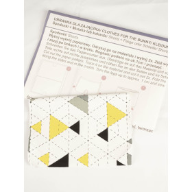 SHORTS + FLIEGE FÜR HASE - GEOMETRISCHE DREIECKEN GELB 2 - Nähset