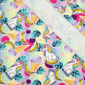 EINHÖRNER UND EISCREME / regenbogen - bio single jerset mit Elastan TE210 Sommersweat