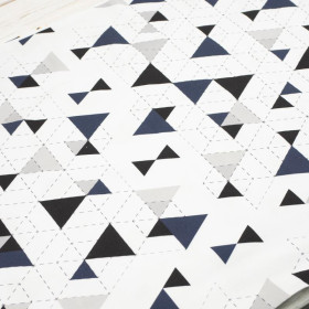 GEOMETRISCHE DREIECKEN NAVY 2 / weiß - bio single jerset mit Elastan TE210 Sommersweat