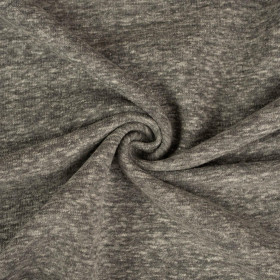 50cm - GRAU MELANGE -  Hydrophober Baumwoll-Loop-Strickstoff, 300 g