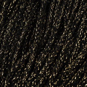 Baumwollkordel rund 3mm - schwarz mit goldenem Faden