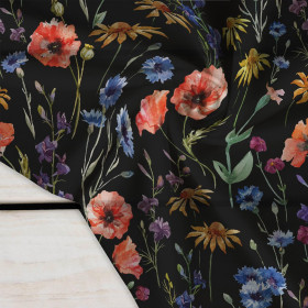 WIESENBLUMEN / schwarz - Krepp