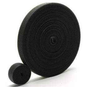 Klettverschluss Breite 20mm weiß, komplett - SCHWARZ