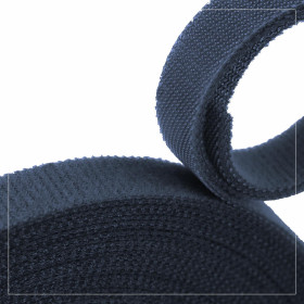 Klettverschluss Breite 20mm weiß, komplett - MARINEBLAU