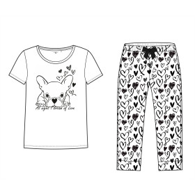 PYJAMAS-T-SHIRT "LINDA" - HUND / Kontur - Nähset