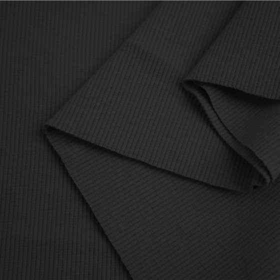 Strickware gerippt - SCHWARZ (M-10)