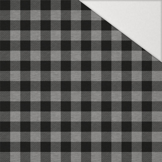 KARO VICHY - MELANGE HELLGRAU - Hydrophober angerauter Wintersweat