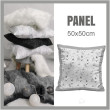 KISSENPANEL - ZWERGE UND FARNE (WALDZWERGE) / GRAU