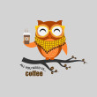 EULE MIT KAFFEE / grau - Paneel