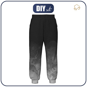 JOGGERY DAMSKIE (NOEMI) - KLEKSY (szary) / czarny - zestaw do uszycia