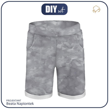 DZIECIĘCE SPODENKI (RIO) - KAMUFLAŻ wz. 2 / szary - dzianina pętelkowa