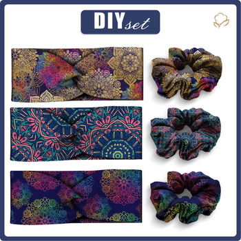 OPASKA I GUMKA DO WŁOSÓW 3KPL - WZÓR 11 - zestaw do uszycia NASTOLATKA / DOROSŁA