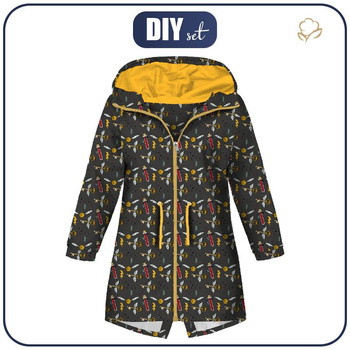PARKA DZIECIĘCA (ARIEL) - CZARODZIEJSKI MIX WZ. 5 (MAGICZNA SZKOŁA) / grafitowy - zestaw do uszycia