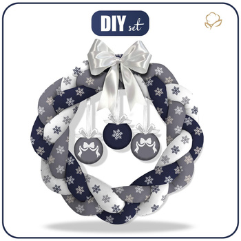WIANEK ŚWIĄTECZNY - ŚNIEŻYNKI I KOKARDKI - zestaw do uszycia