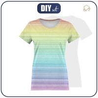 T-SHIRT DAMSKI - TĘCZOWE PASKI wz.2 - single jersey