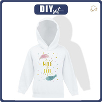 DZIECIĘCA BLUZA Z KAPTUREM (ALEX) - PASTELOWE PIÓRA (WILD & FREE) - zestaw do uszycia