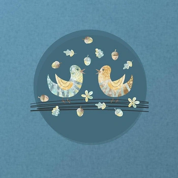 PTASZKI I LIŚCIE (LEŚNE ZWIERZĘTA) - panel 50cm x 60cm