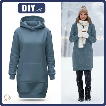ZESTAW DIY - Bluza kangurka (LUXA) - DUSTY BLUE