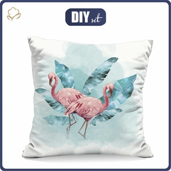 PODUSZKA 45X45 - FLAMINGI wz. 2 - panel przód + tył