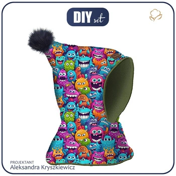 Kominoczapka "CZUBEK" - CRAZY MONSTERS WZ.3 - DIY - oliwkowy