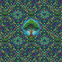 Stained Garden wz. 14 - PANEL (60cm x 50cm)