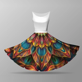 COLORFUL MANDALA WZ.6 - duży panel na spódnicę z koła