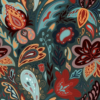 KOLOROWY PAISLEY (SZMARAGD)