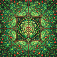 Stained Garden wz. 16 - PANEL (60cm x 50cm)