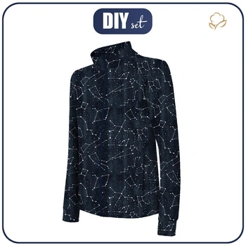 DZIECIĘCA BLUZA SPORTOWA (MAX) - KONSTELACJE wz. 2 (GALAKTYCZNE ZWIERZĘTA) / navy - dzianina funkcyjna (158/164)
