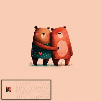 BEARS IN LOVE 1 - PANEL PANORAMICZNY 60 cm