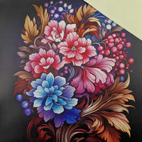 BOUQUET OF FLOWERS WZ.3 46 cm x 50 cm - gruba ekoskóra tłoczona