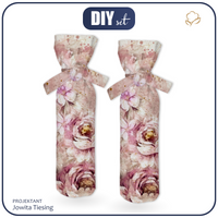 POKROWIEC NA BUTELKĘ - WATERCOLOR FLOWERS wz. 6.- DIY set