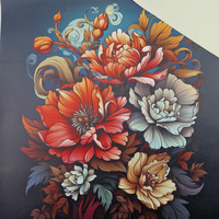 BOUQUET OF FLOWERS WZ.5 46 cm x 50 cm - gruba ekoskóra tłoczona