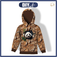 DZIECIĘCA BLUZA Z KAPTUREM (ALEX) - ANIMALS CRACKED wz.4 (panda) - zestaw do uszycia