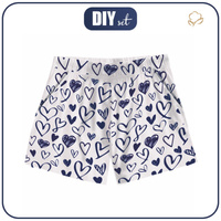 PIŻAMA-SPODENKI "LINDA" - SERCA / navy - zestaw do uszycia