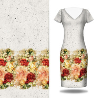 WATERCOLOR FLOWERS wz. 7 - panel sukienkowy krepa