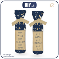 POKROWIEC NA BUTELKĘ - GOOD WINE, GOOD FRIENDS, GOOD TIME - DIY set