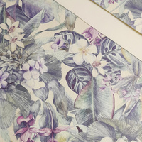 PURPLE FLORAL (46 cm x 50 cm) - gruba ekoskóra tłoczona