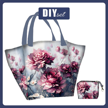 Torba XL z saszetką 2 w 1 - VINTAGE FLOWERS WZ. 4 - zestaw do uszycia