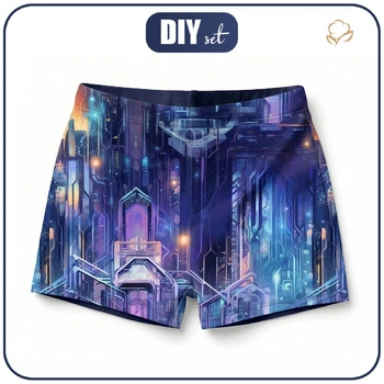 Kąpielówki dla chłopca (86-92) - NEON CITY WZ. 1 - zestaw do uszycia
