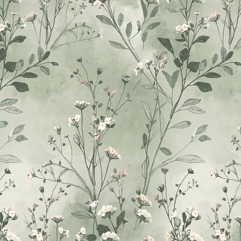 PASTEL FLOWERS WZ. 27/ brudna mięta