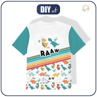 T-SHIRT DZIECIĘCY - DINO / RAAW - single jersey (128/134)