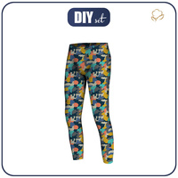 THERMO LEGGINSY CHŁOPIĘCE (HUGO) - KOLOROWE MORO wz. 2 - zestaw do uszycia 140